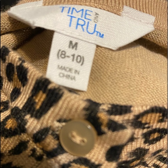 Time & Tru Leopard Ladies Cardigan Cotton SweaterM - Picture 5 of 5